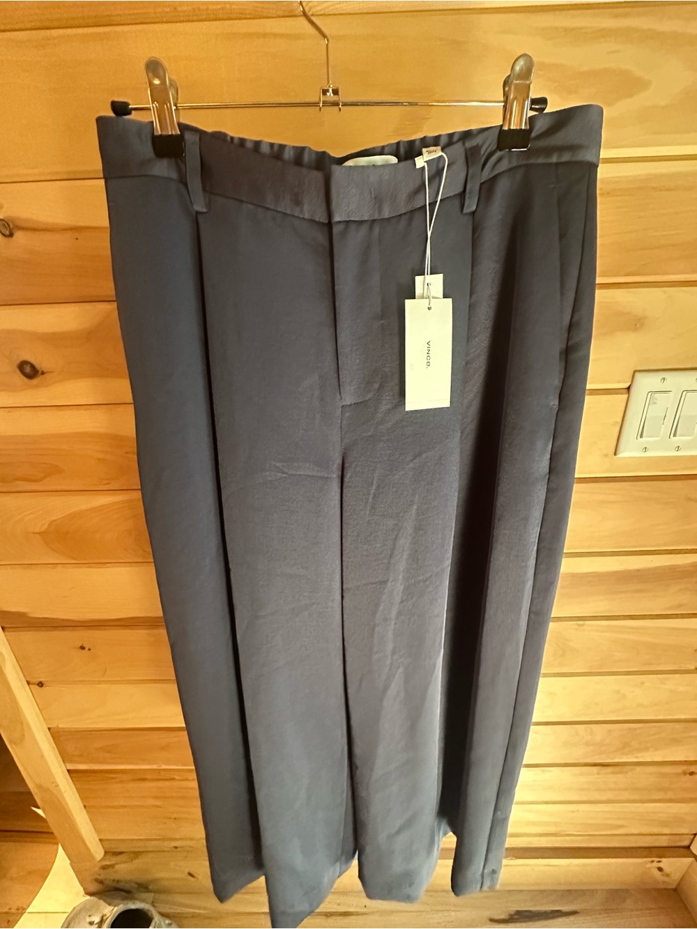 Vince High Waist Pleated Tapered Pant - Dark Willow